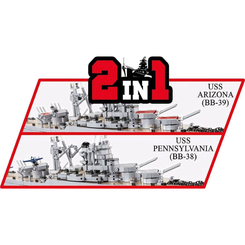 Cobi 2088-Pieces World War 2 Pennsylvania Class Battleship 1:30 Scale Model Kit - Image 7