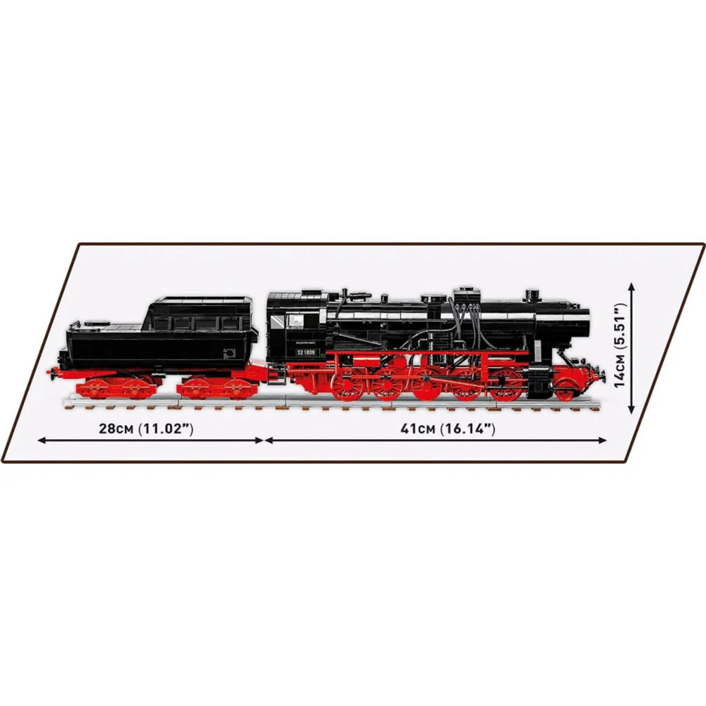 Cobi 2505-Pieces Trains DR BR 52 Steam Locomotive 1:35 Scale Building Kit 10y+ Toy - Image 7