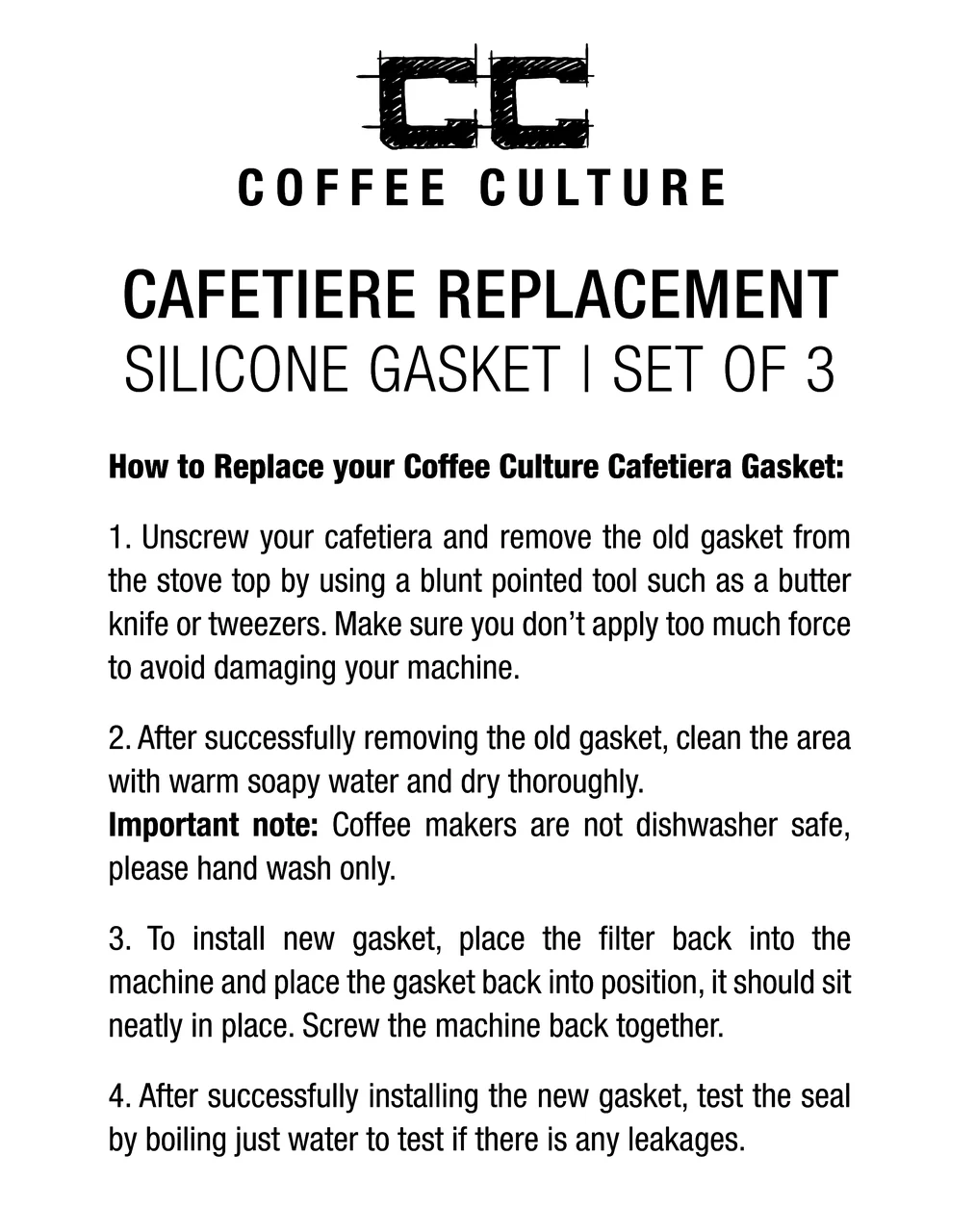 Coffee Culture 6-Cup Silicone Gasket For Stovetop Espresso Cup 3pc (White) - Image 3