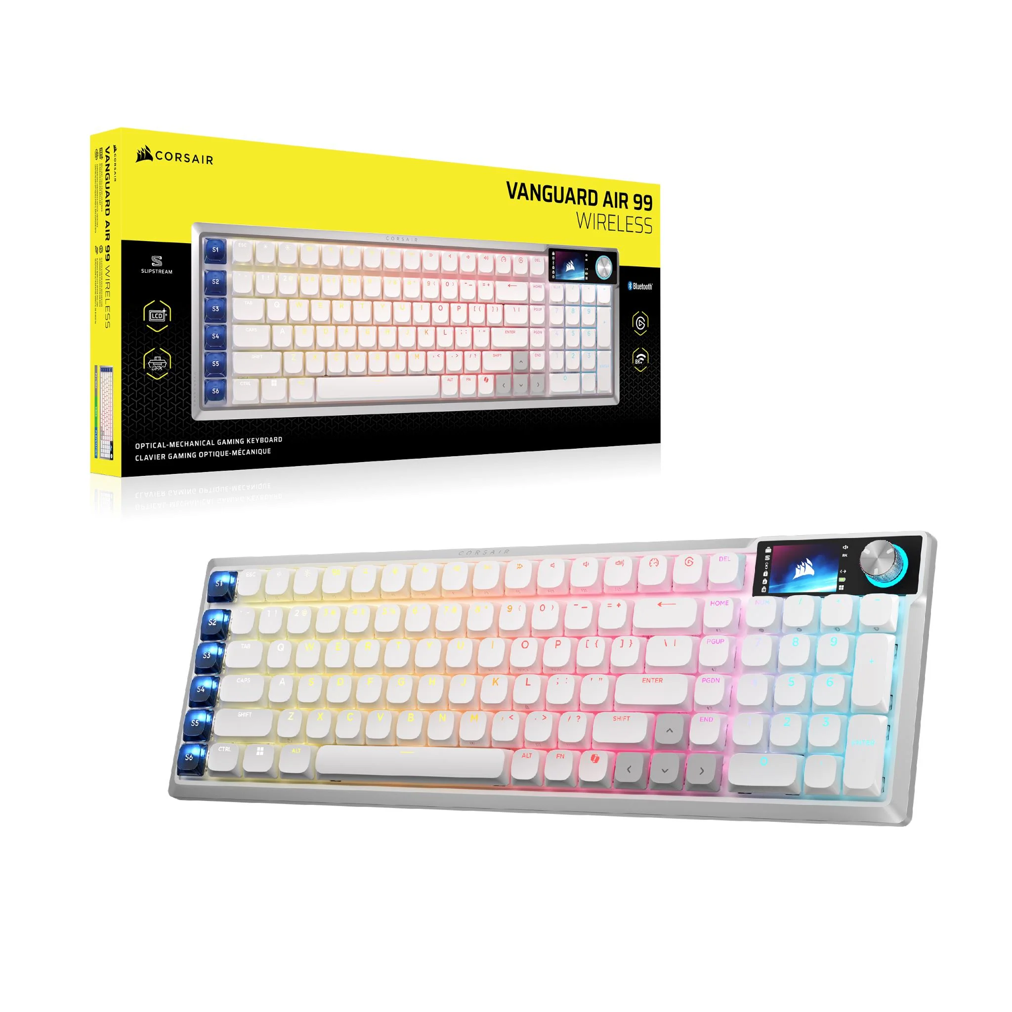 Corsair Vanguard Air 99 Wireless Optical-Mechanical Gaming Keyboard (White) - Image 11