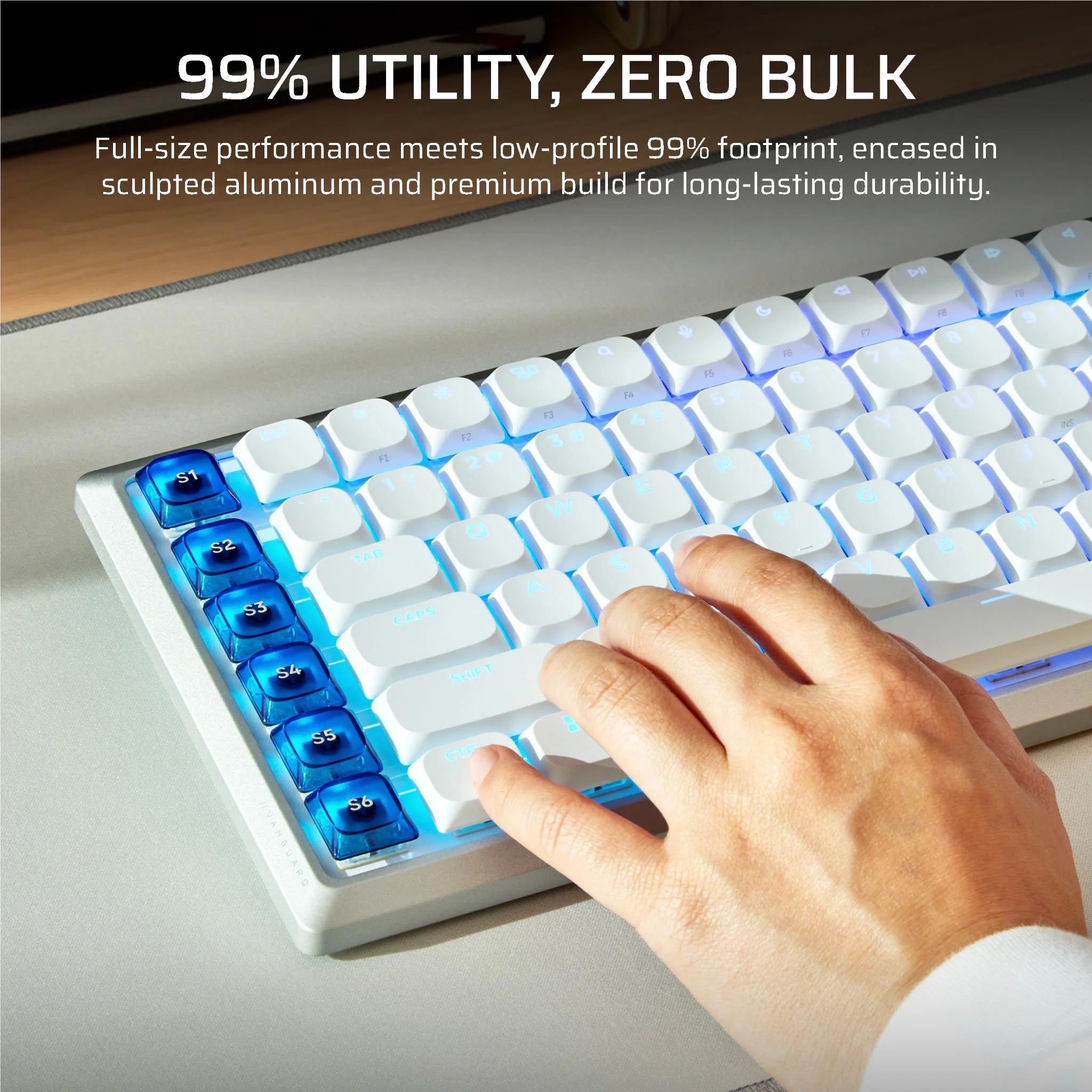 Corsair Vanguard Air 99 Wireless Optical-Mechanical Gaming Keyboard (White) - Image 3