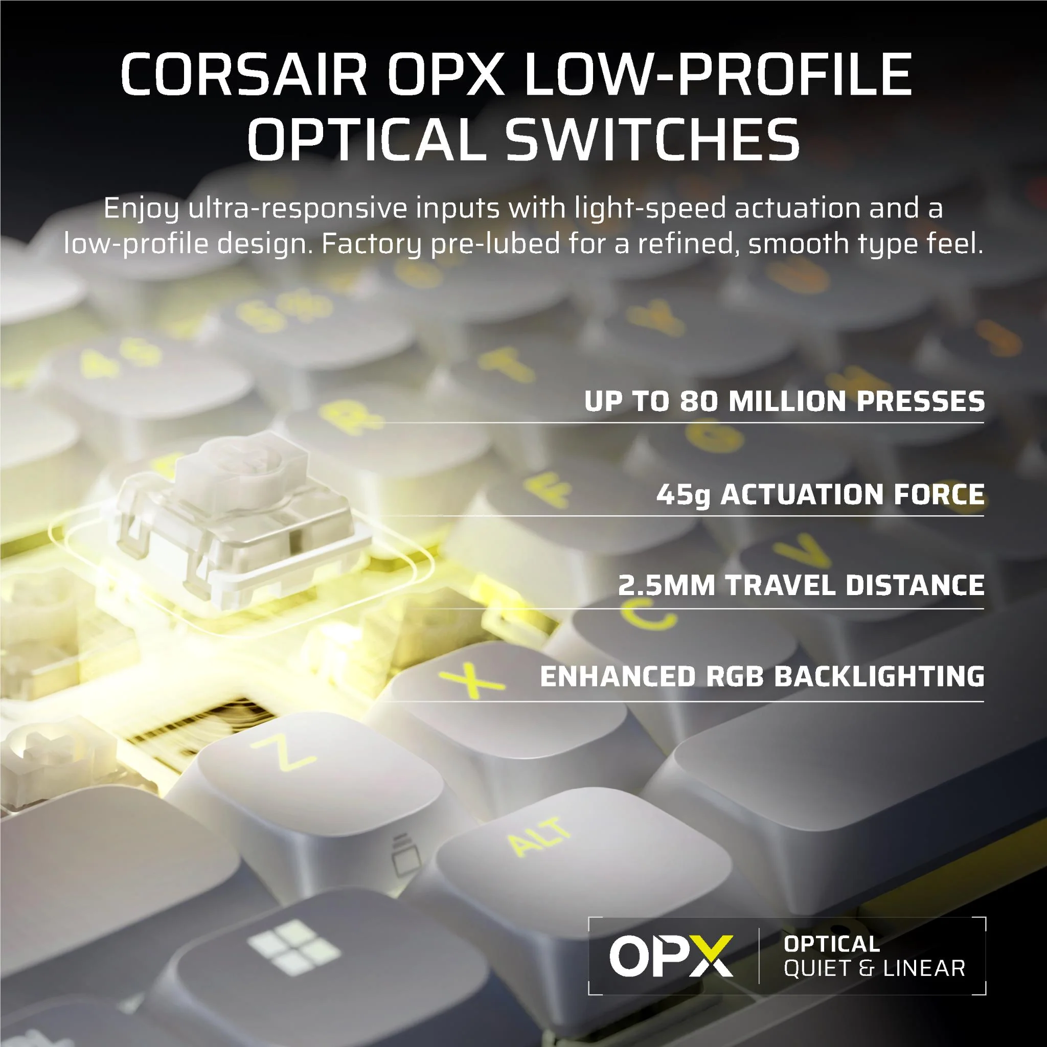 Corsair Vanguard Air 99 Wireless Optical-Mechanical Gaming Keyboard (White) - Image 4