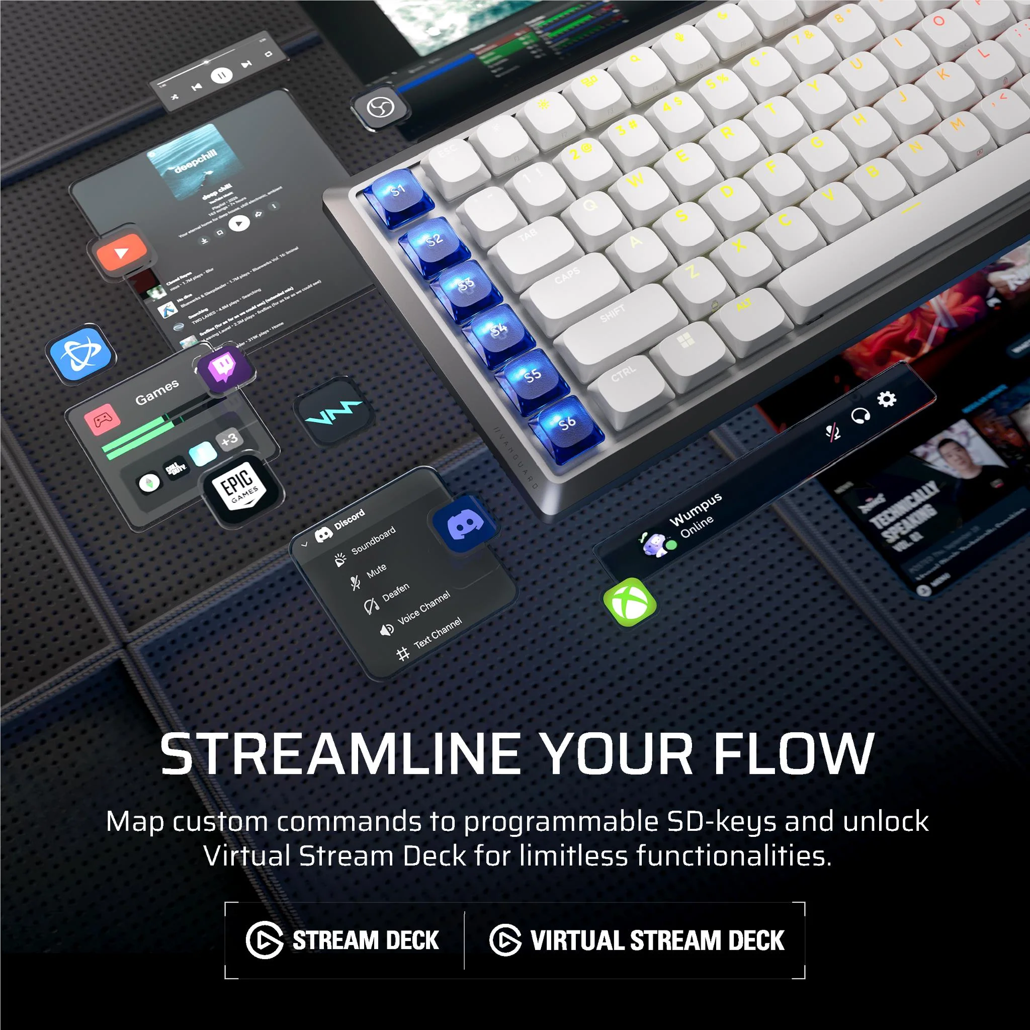 Corsair Vanguard Air 99 Wireless Optical-Mechanical Gaming Keyboard (White) - Image 6