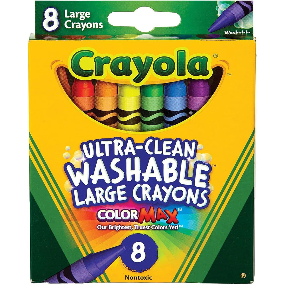 Crayola Washable Large Crayons Colouring Art and Craft Tools 8pc