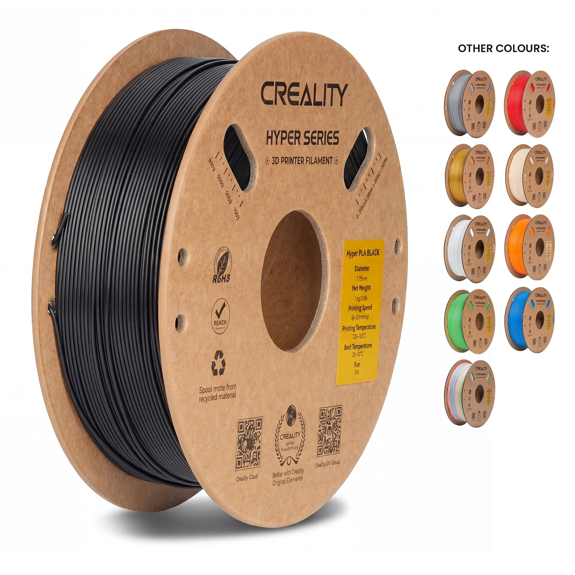 Creality Hyper PLA 3D Printer Filament High Precision (Black) - Image 3