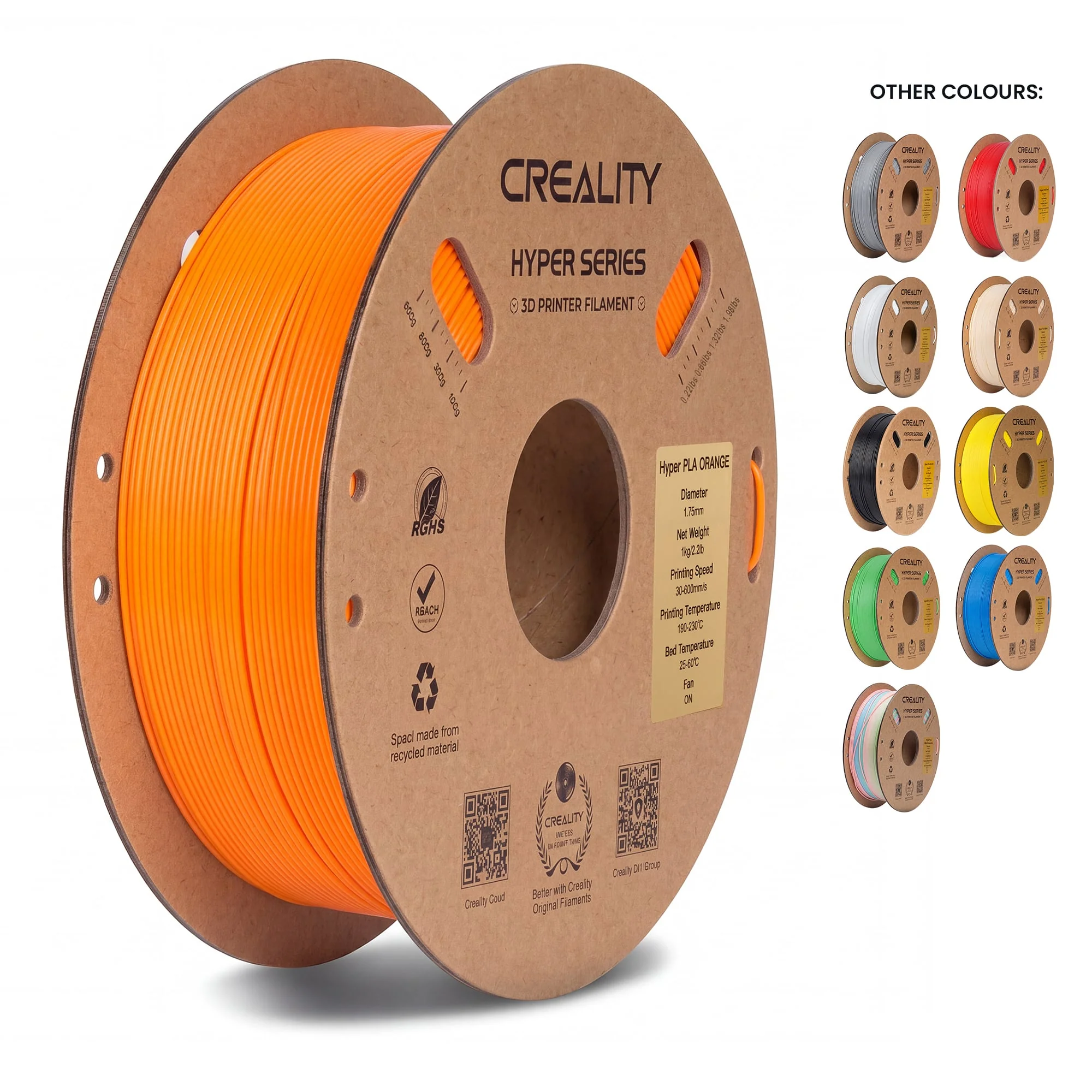 Creality Hyper PLA 3D Printer Filament High Precision - Orange - Image 3