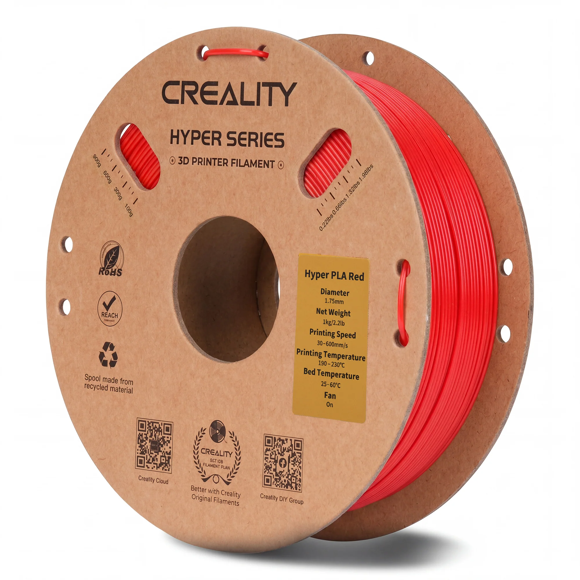 Creality Hyper PLA 3D Printer Filament High Precision - Red - Image 2