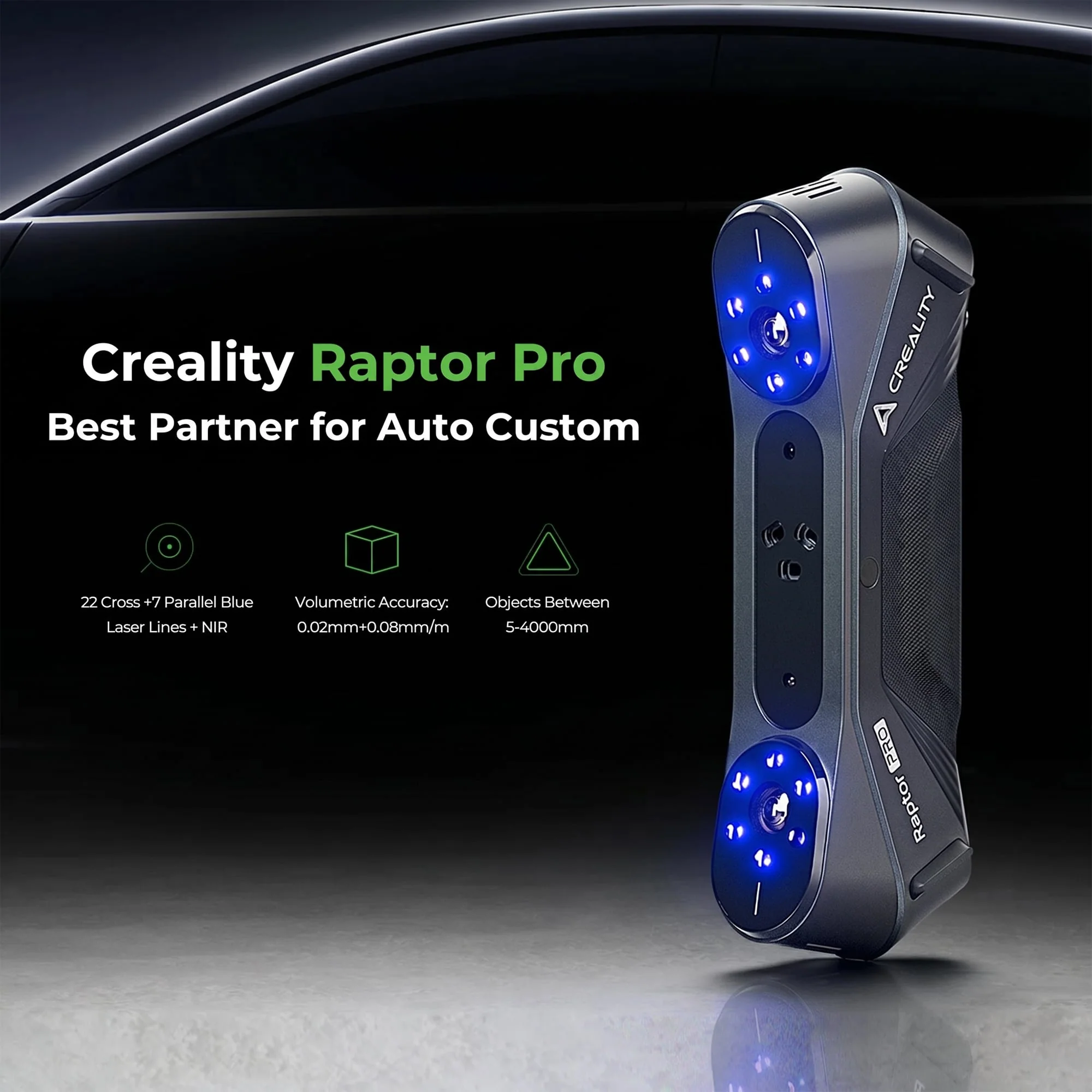 Creality Raptor Pro 3D Scanner w/ NIR Structured Light 60fps High Speed Scanning - Image 4