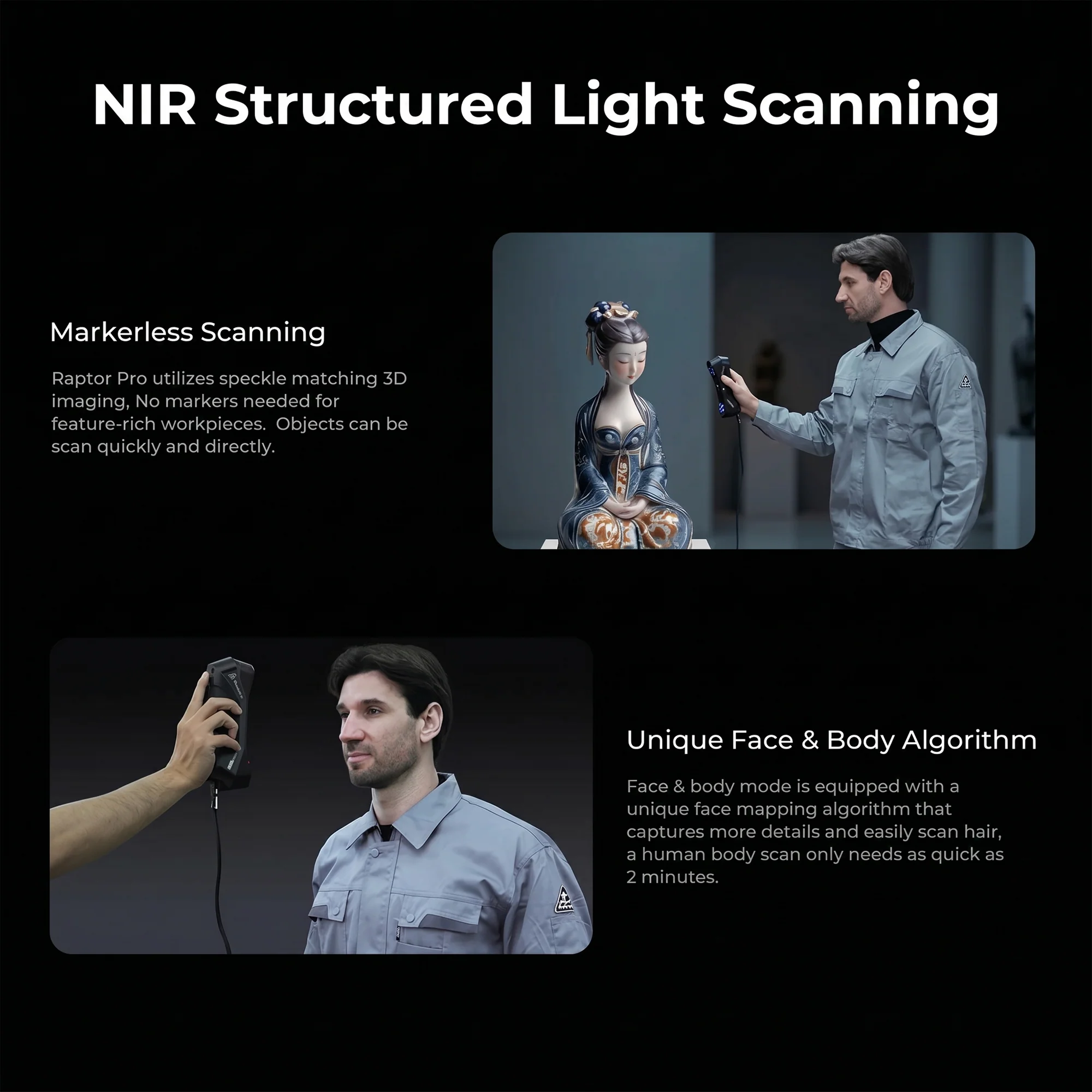 Creality Raptor Pro 3D Scanner w/ NIR Structured Light 60fps High Speed Scanning - Image 5