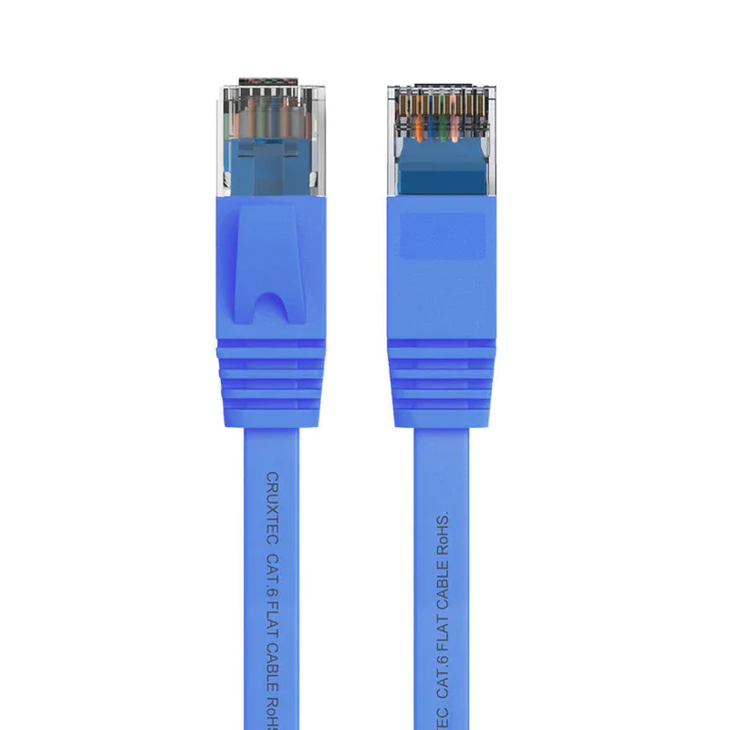 Cruxtec 1m CAT6 UTP Flat Ethernet Cable (Blue)