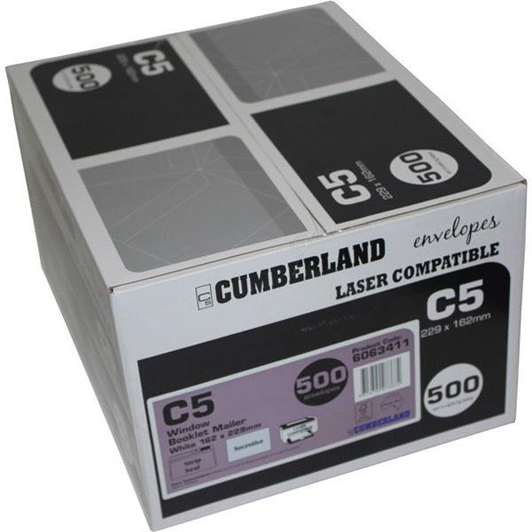 Cumberland C5 Laser Envelopes Secretive Window Pocket Strip Seal 90GSM 162x229mm White Box 500 - Image 2