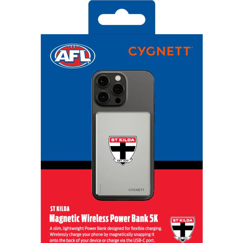 Cygnett AFL Magnetic Wireless 5K Power Bank (St Kilda Saints) - Image 10