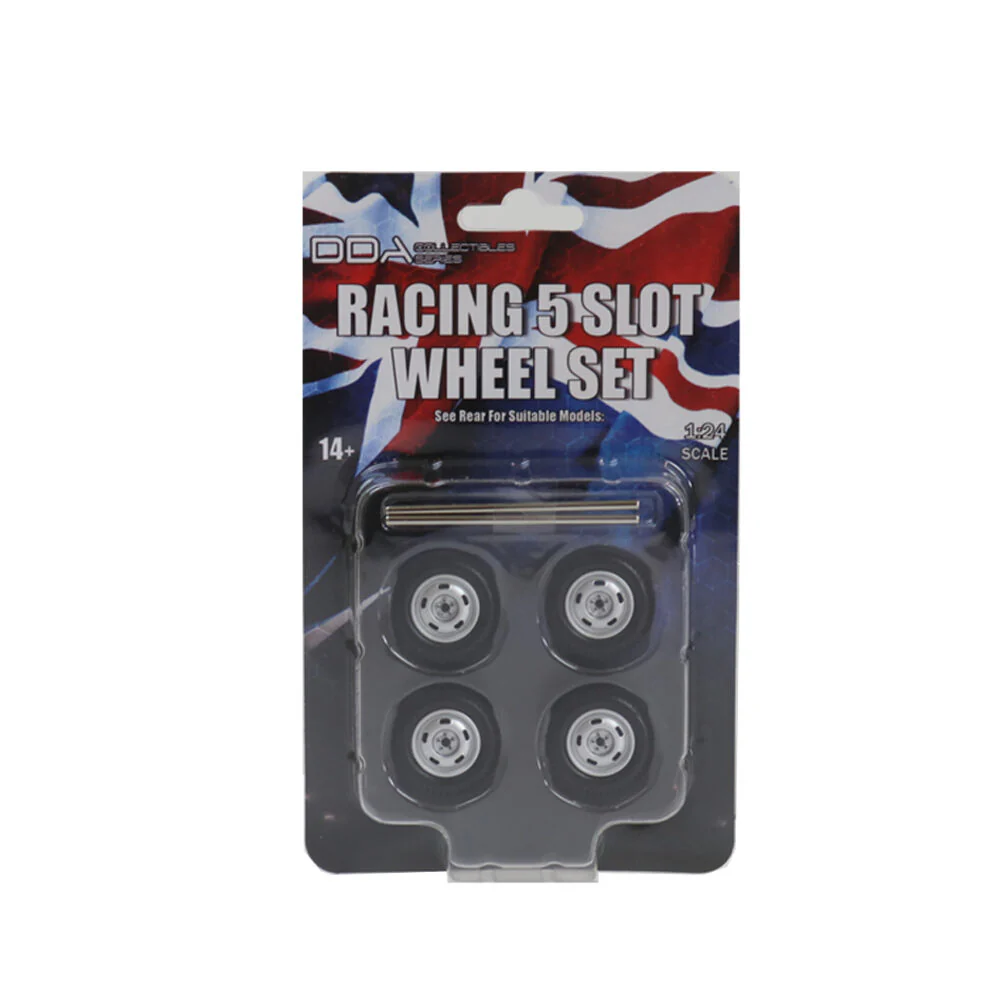 DDA 1:24 4pcs Racing 5 Slot Wheels With Tyres & Axles Suits Holden Ford Model