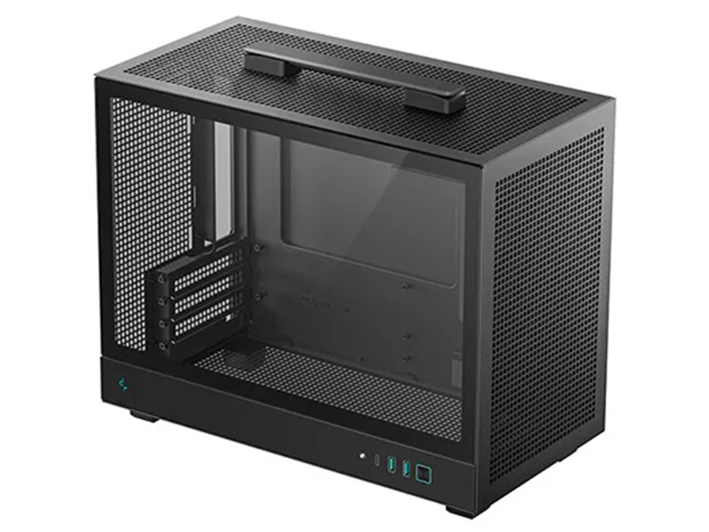 DeepCool CH160 PLUS Tempered Glass Side Panel Micro-ATX Case (Black)