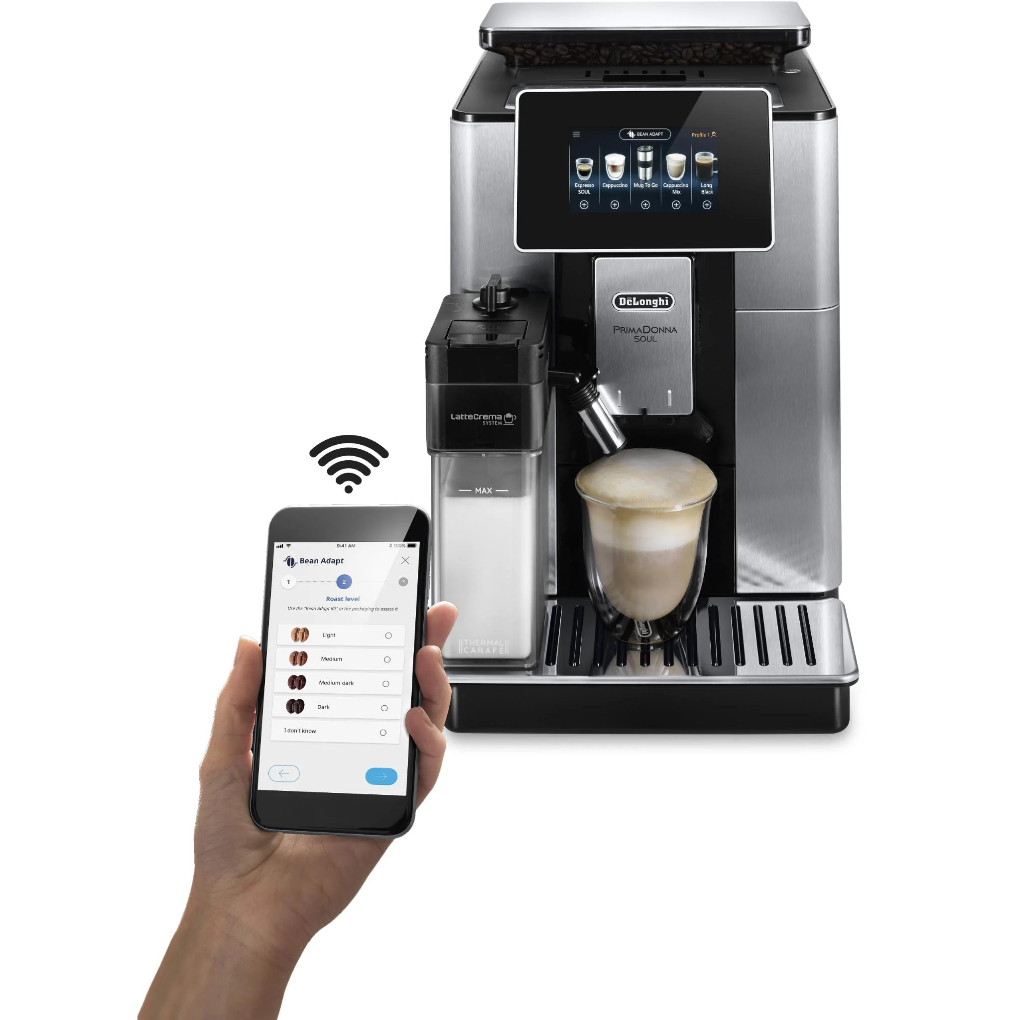 De'Longhi PrimaDonna Soul Fully Automatic Coffee Machine (Metal Black) - Image 4