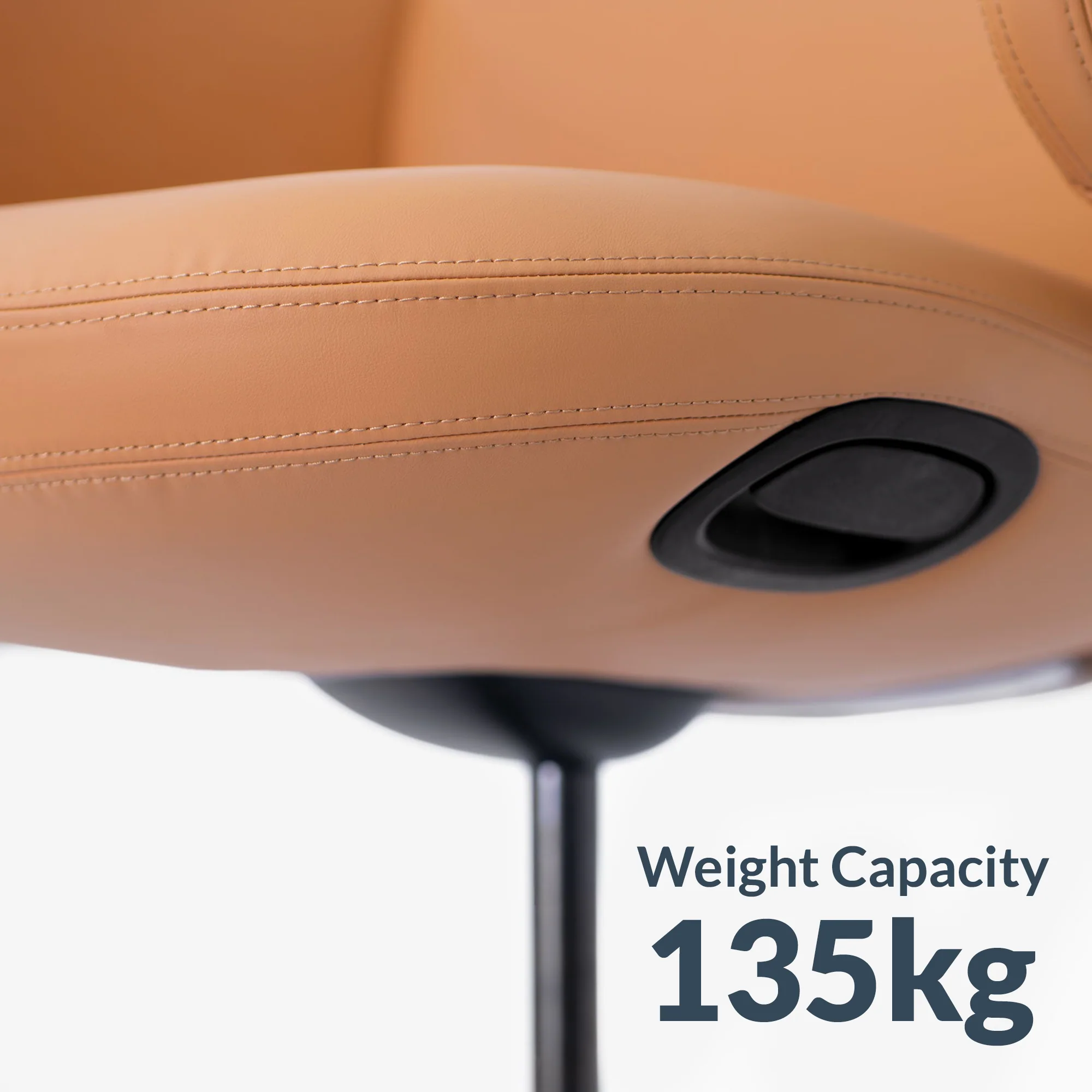 Desky Arco Office Chair - Dark Brown Microfiber Leather - Image 3