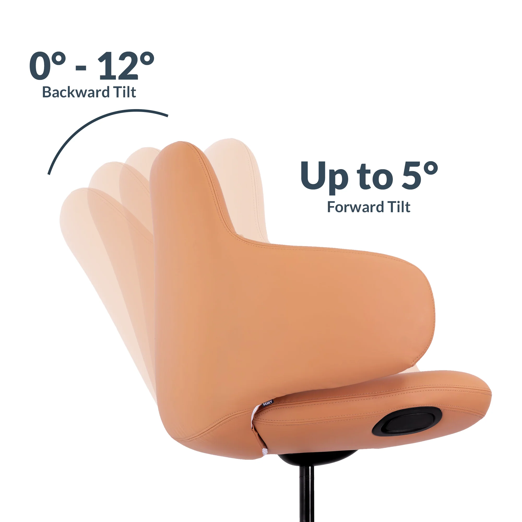 Desky Arco Office Chair - Dark Brown Microfiber Leather - Image 4