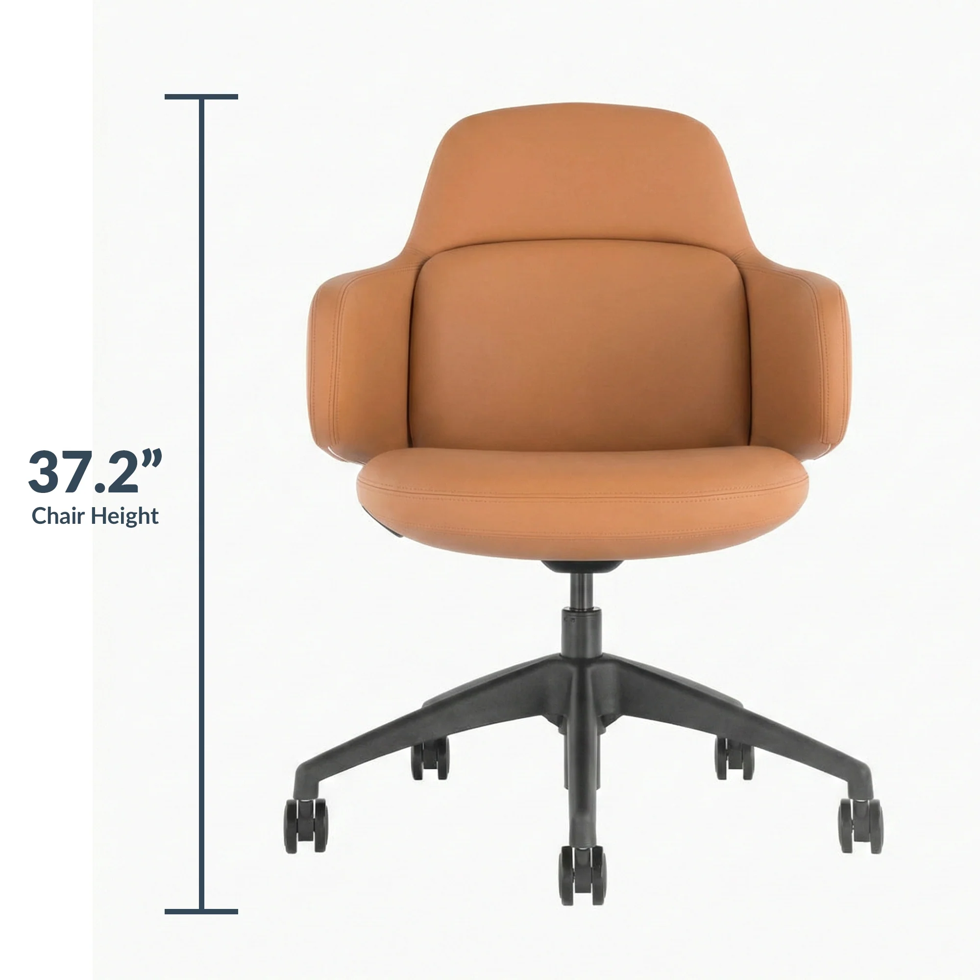 Desky Arco Office Chair - Tan Microfiber Leather - Image 8