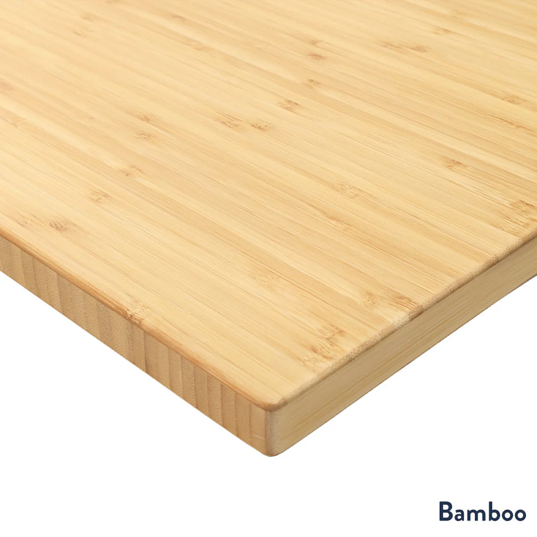 Desky Bamboo L-Shape Sit Stand Desk 180 x 175 cm Bamboo Top and Space Grey Leg - Image 2