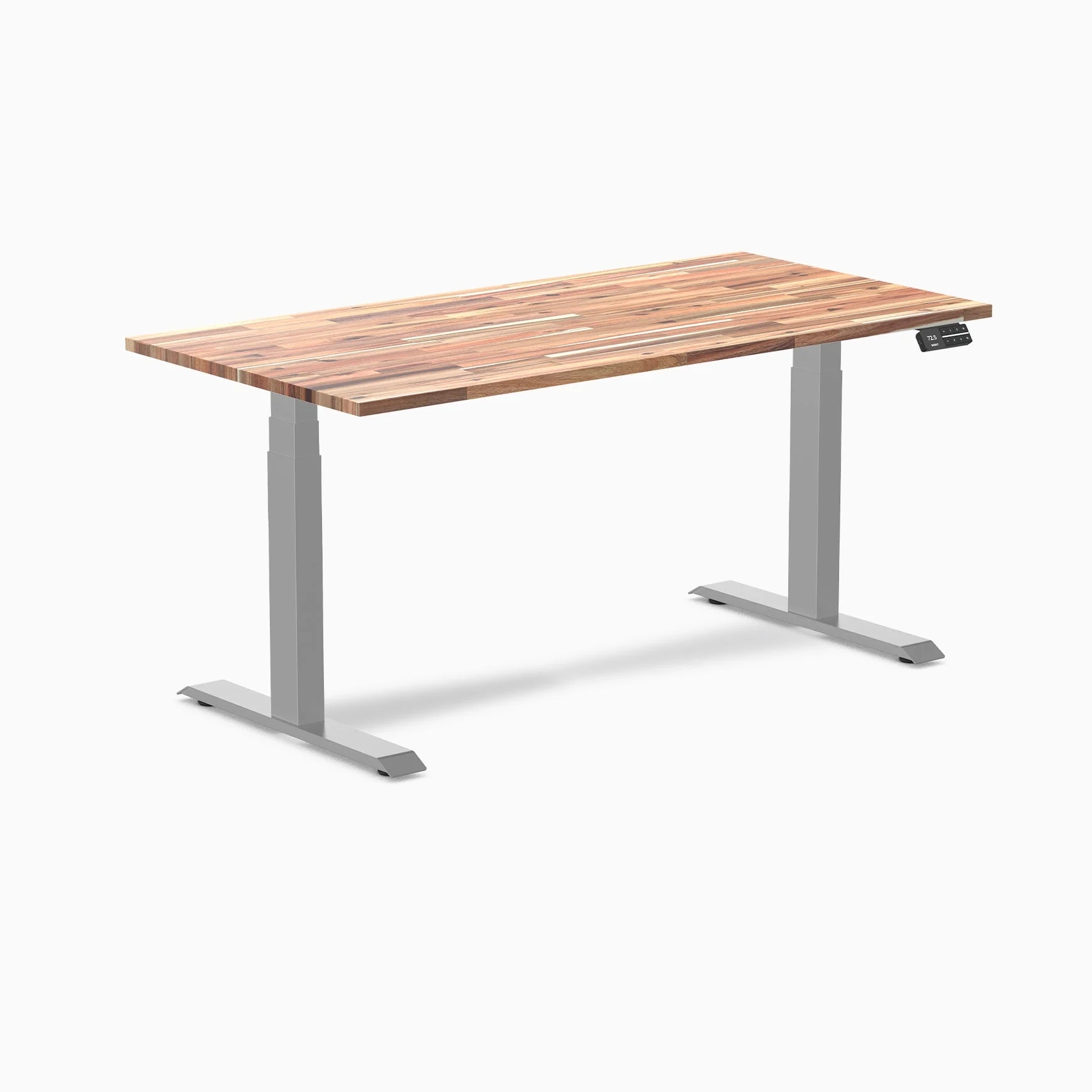 Desky Dual Hardwood Sit Stand Desk 150cm Acacia Desktop and White Frame - Image 3