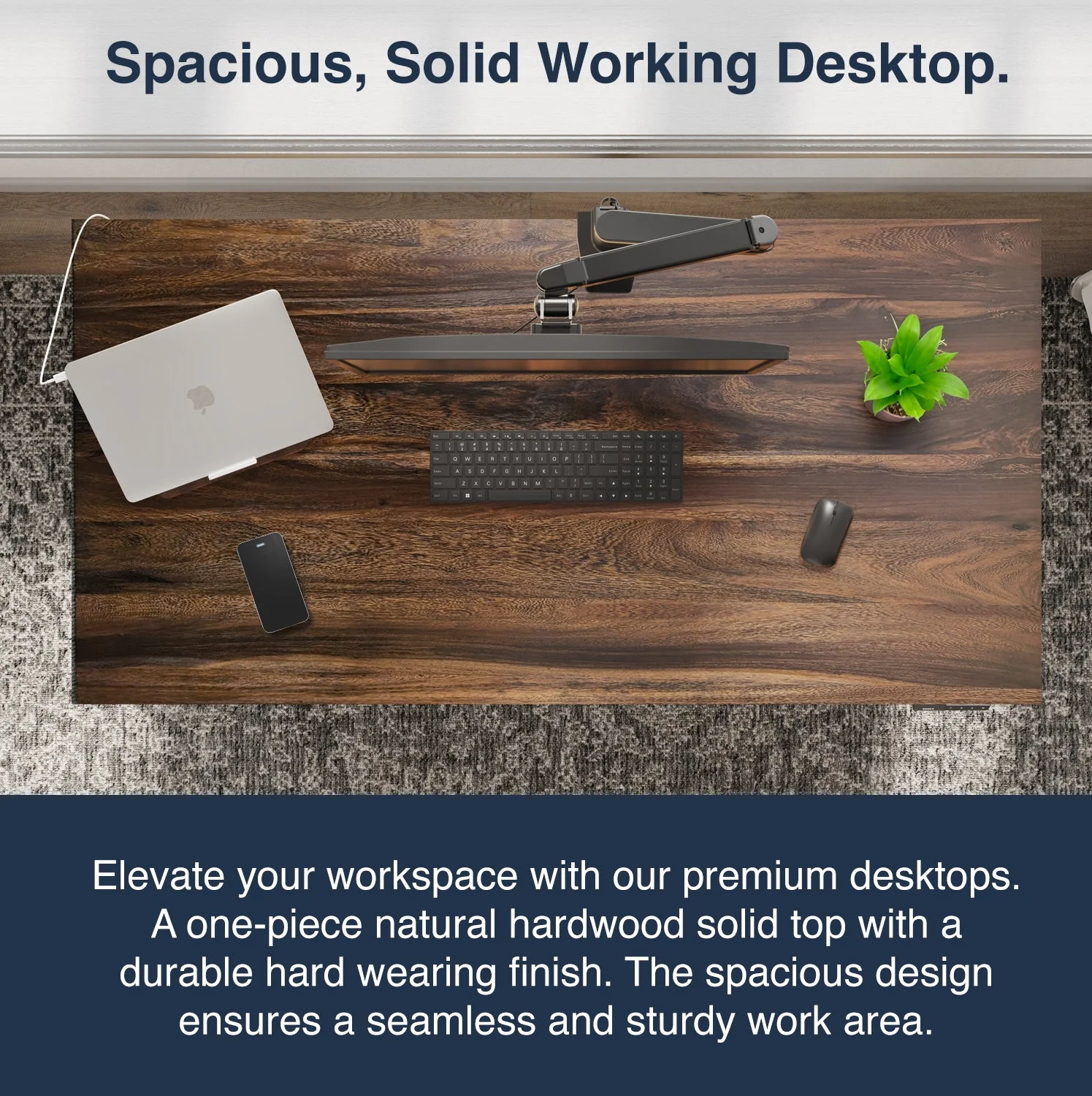 Desky Dual Hardwood Sit Stand Desk 150cm Maple Desktop and Grey Frame - Image 6