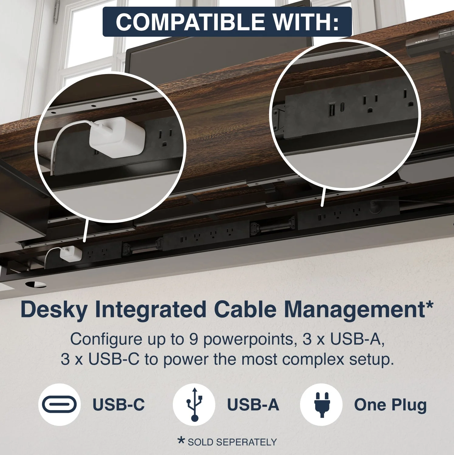 Desky Dual Hardwood Sit Stand Desk 180cm Maple Desktop and Space Grey Frame - Image 5