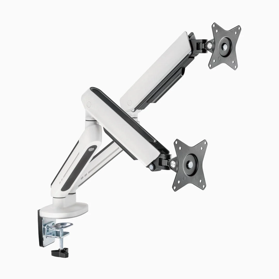 Desky Dual LED Monitor Arm - White