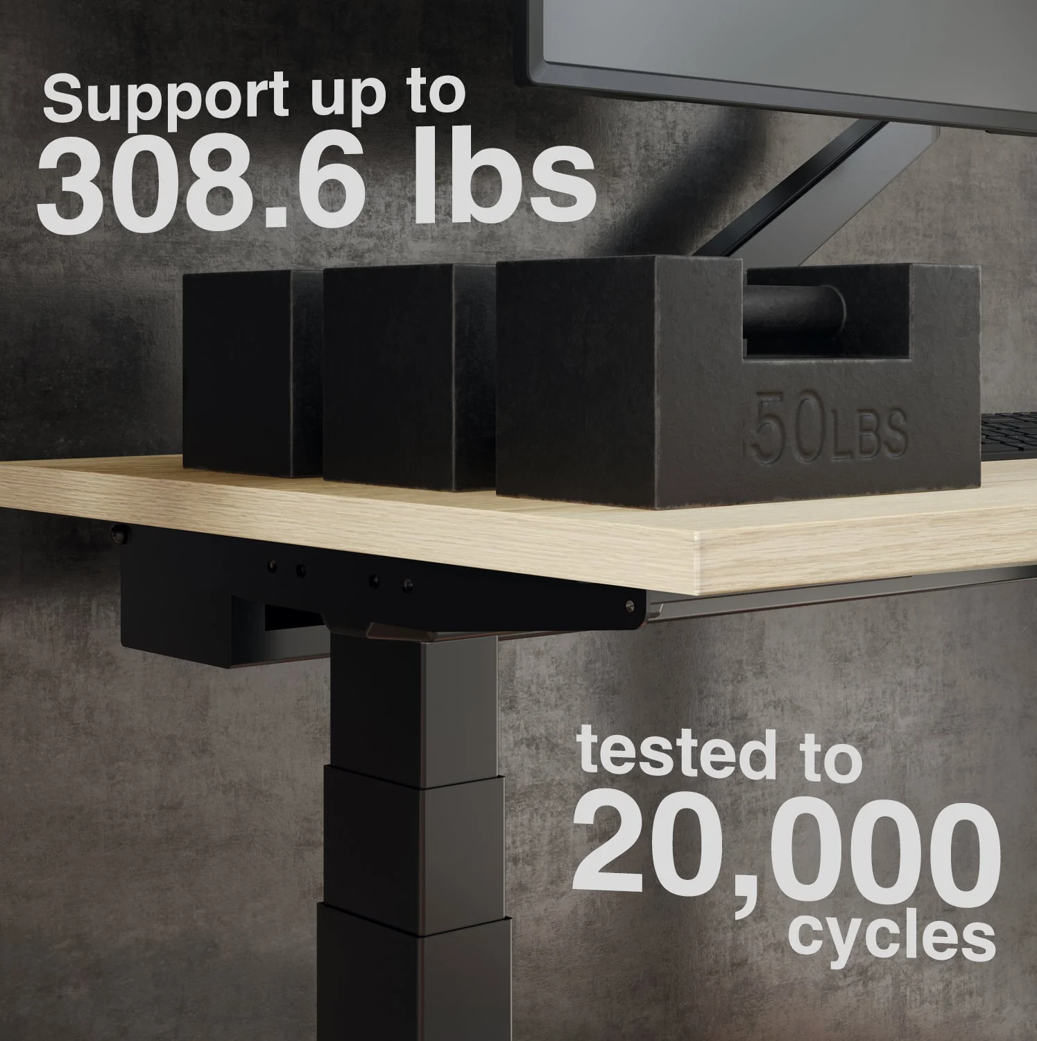 Desky Dual Mini Sit Stand Desk 1000x600 Classic Oak Desktop and Grey Frame - Image 9