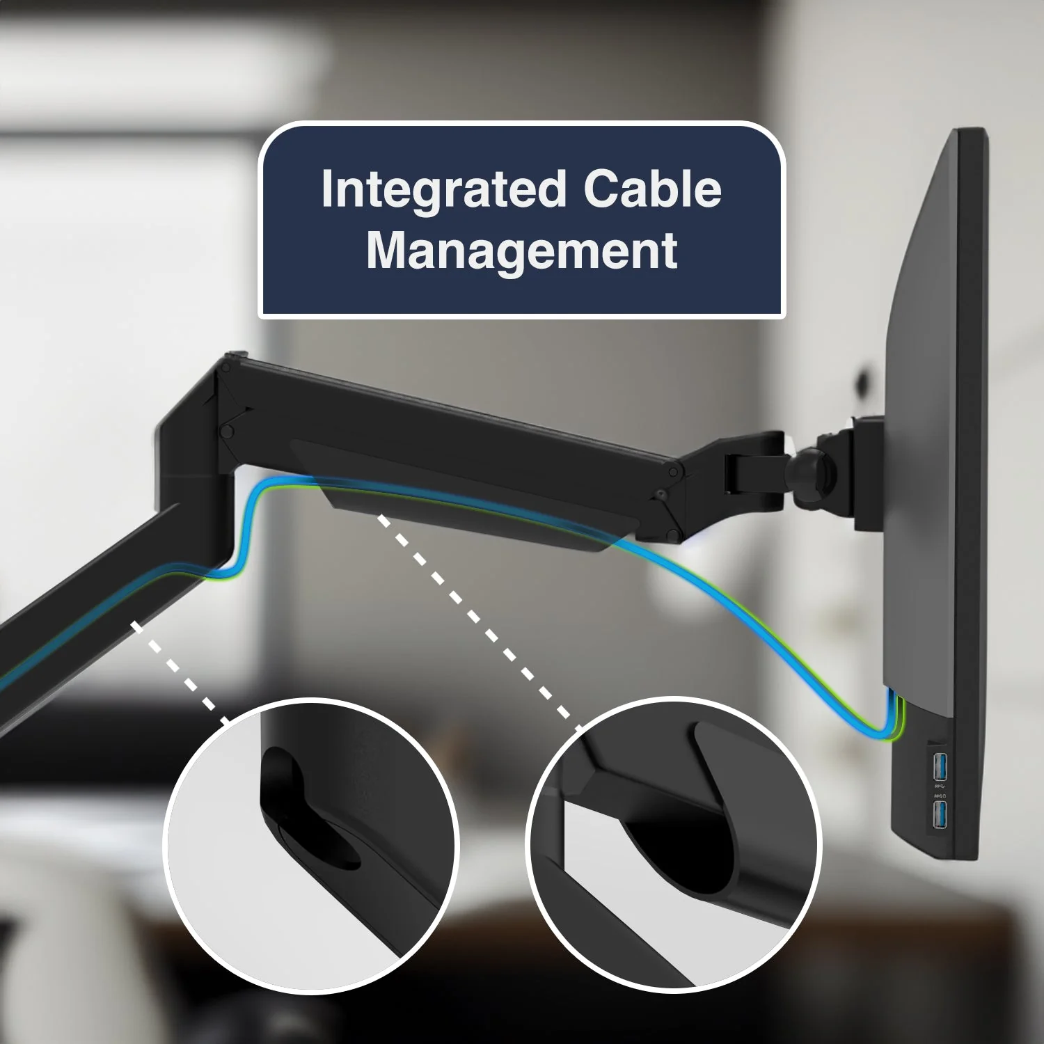 Desky Dual Monitor Arm - Space Grey - Image 3