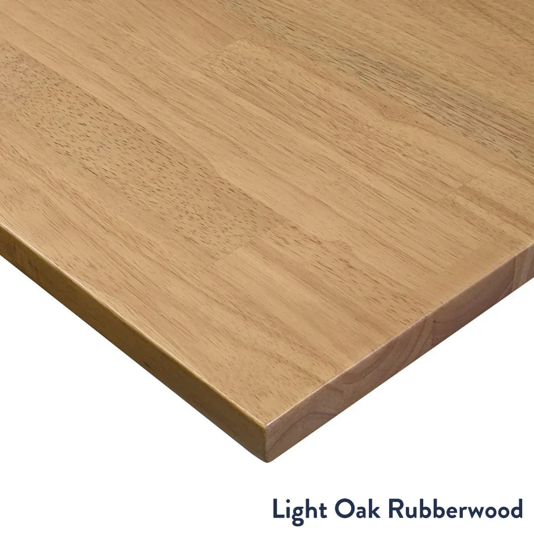 Desky Dual Rubberwood Sit Stand Desk 180cm Light Oak Desktop and White Frame - Image 2