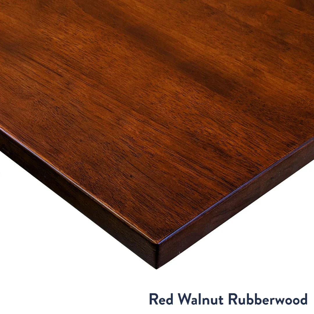 Desky Dual Rubberwood Sit Stand Desk 180cm Red Walnut Desktop and White Frame - Image 2