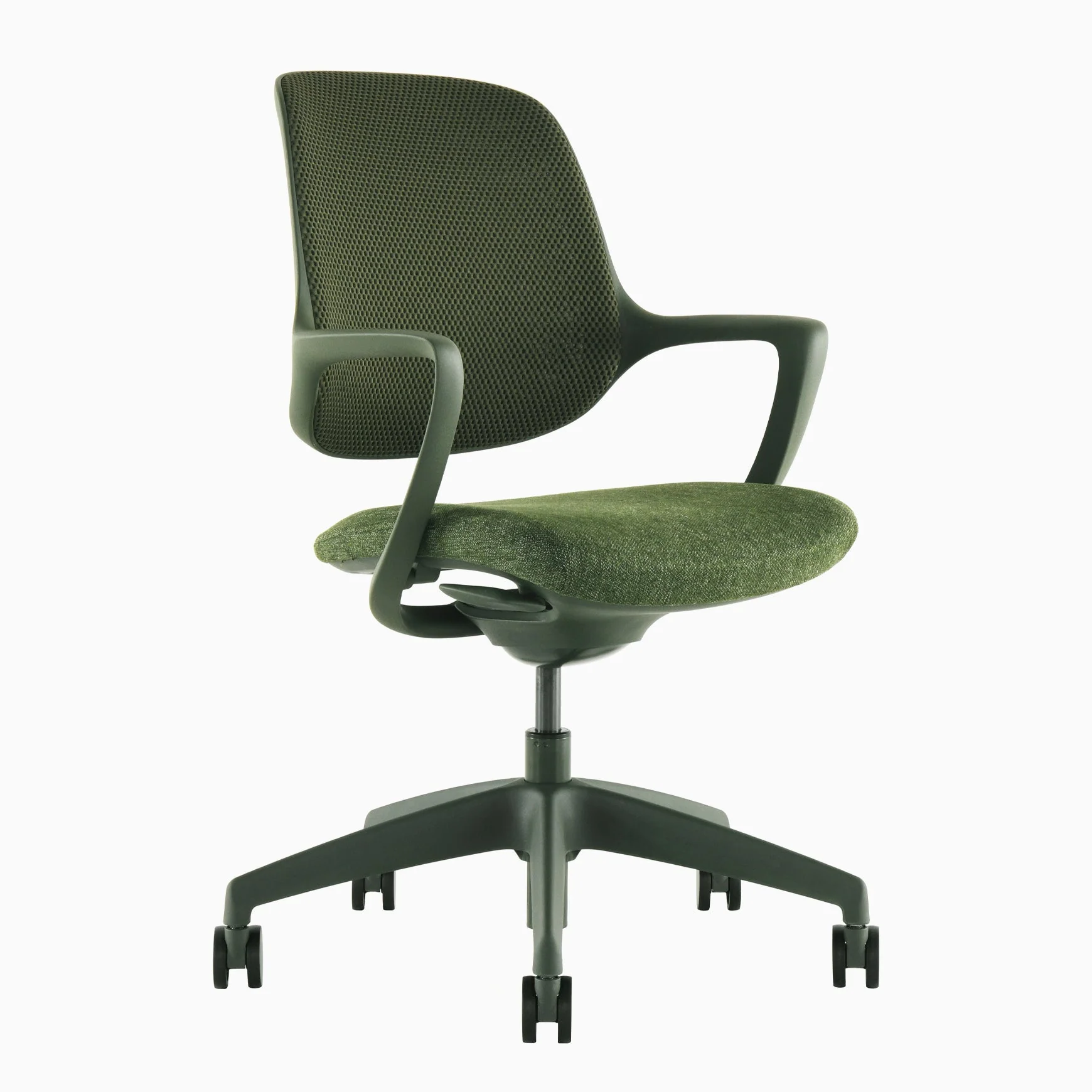 Desky Evoque Low Back Office Chair - Red Velvet / Yes - Image 10