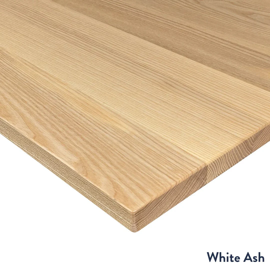 Desky Hardwood L-Shape Sit Stand Desk 180 x 175 cm White Ash Top and Matte Black Leg - Image 2