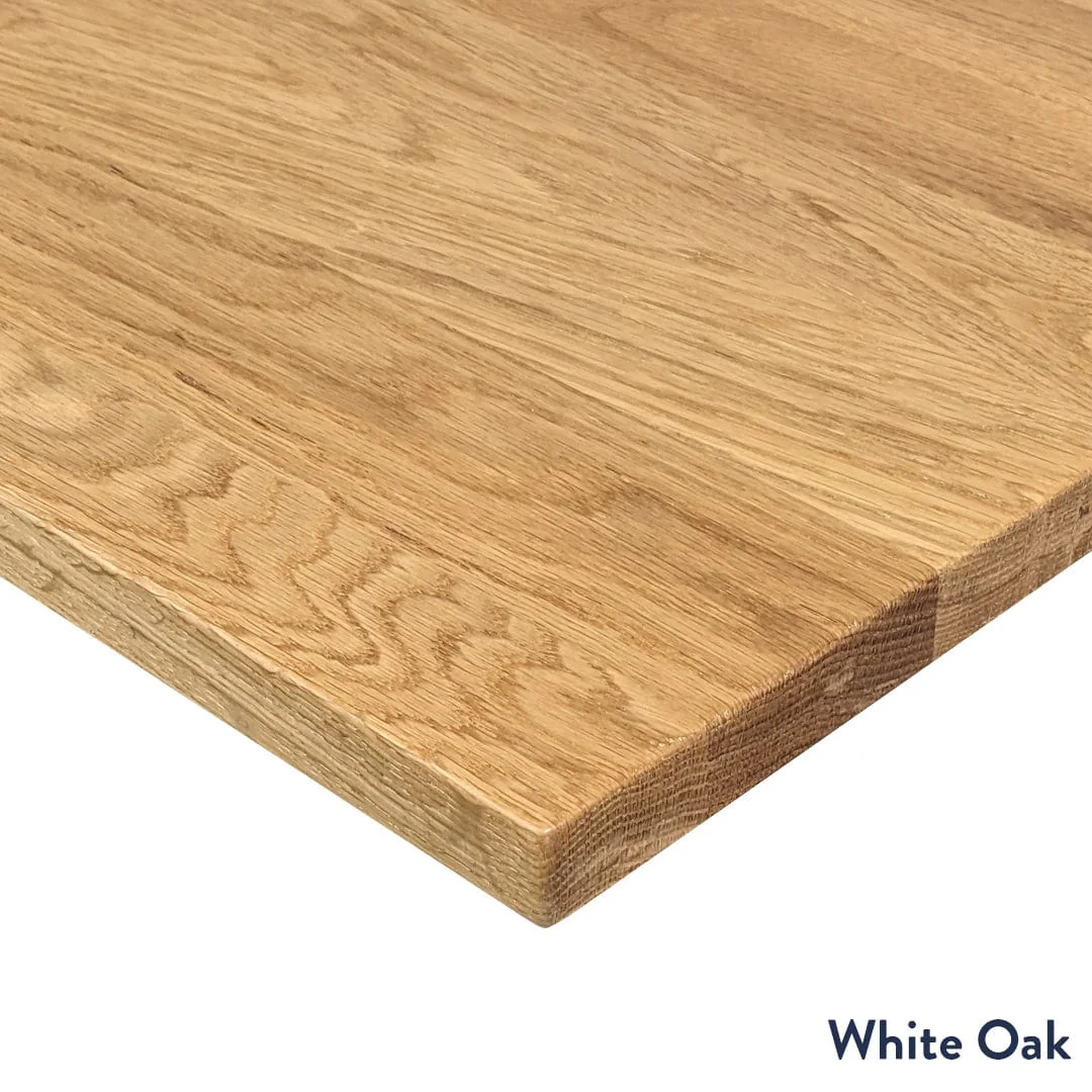 Desky Hardwood L-Shape Sit Stand Desk 180x175cm White Oak and Space Grey Leg - Image 2
