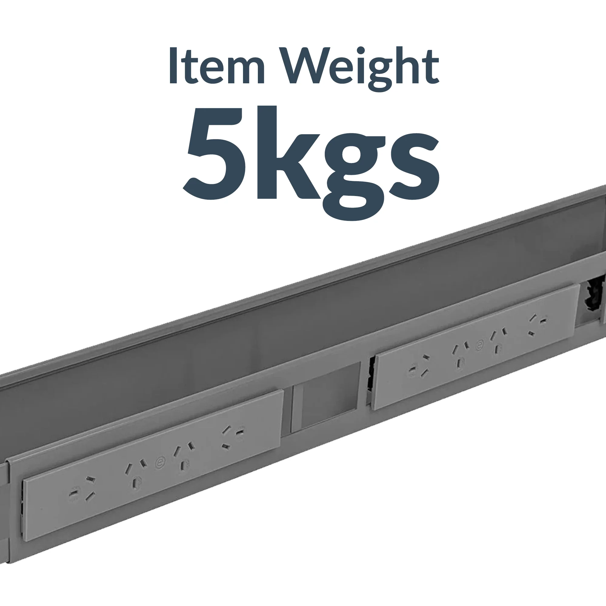 Desky Integrated Cable & Data Channel 10-Plug Space Grey - Image 6