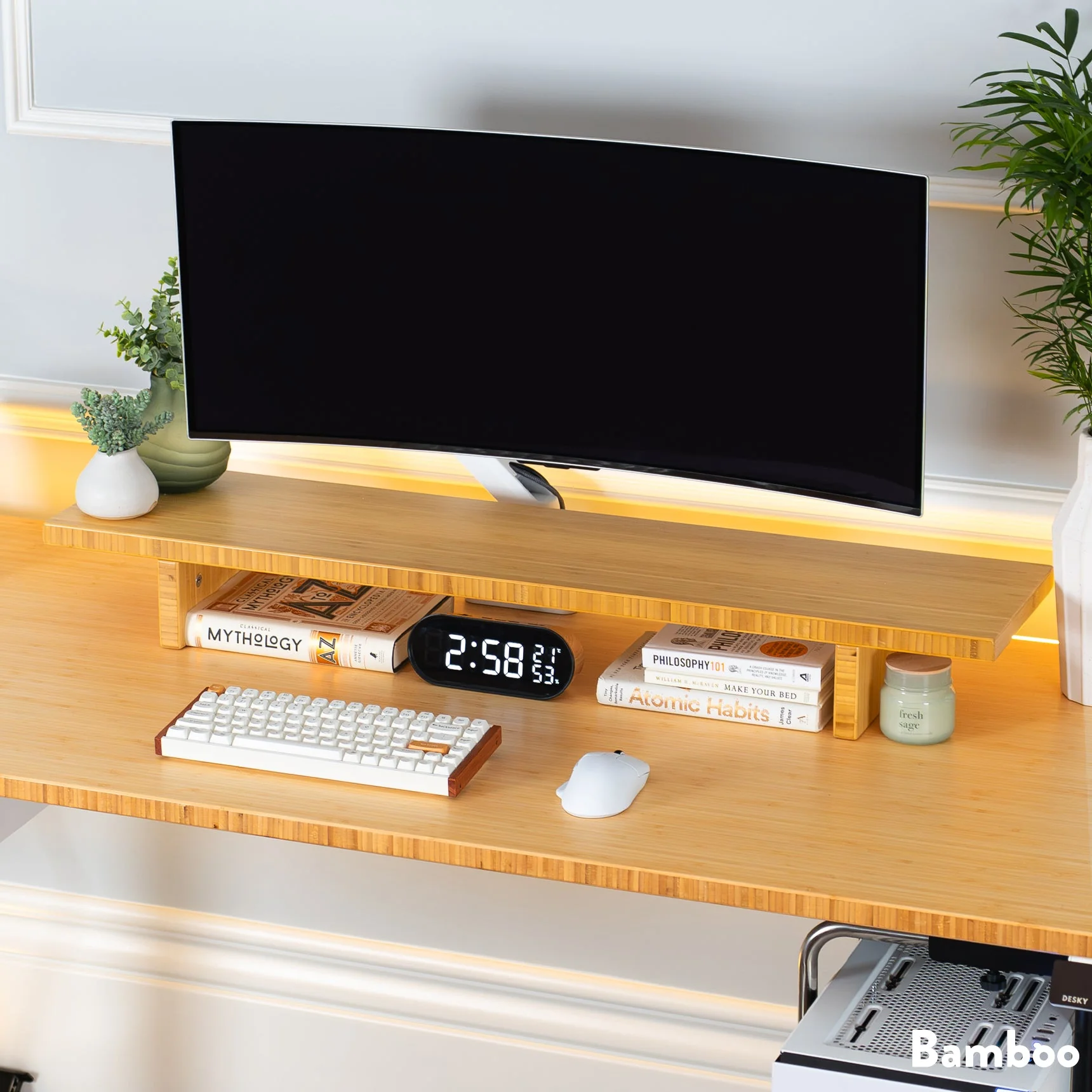 Desky Minimal Monitor Stand - Maple Hardwood - Image 7