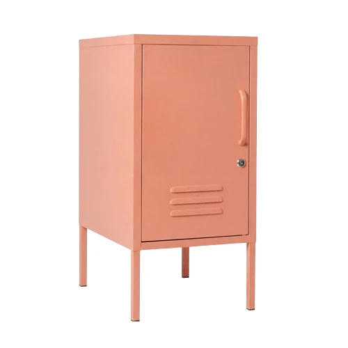 Desky Oslo Metal Locker Cabinet - Coral / Left Opening