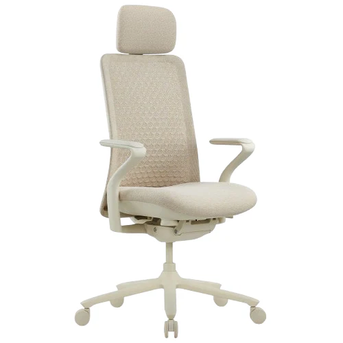 Desky Pro Ergonomic Mesh Chair with Headrest Wheat