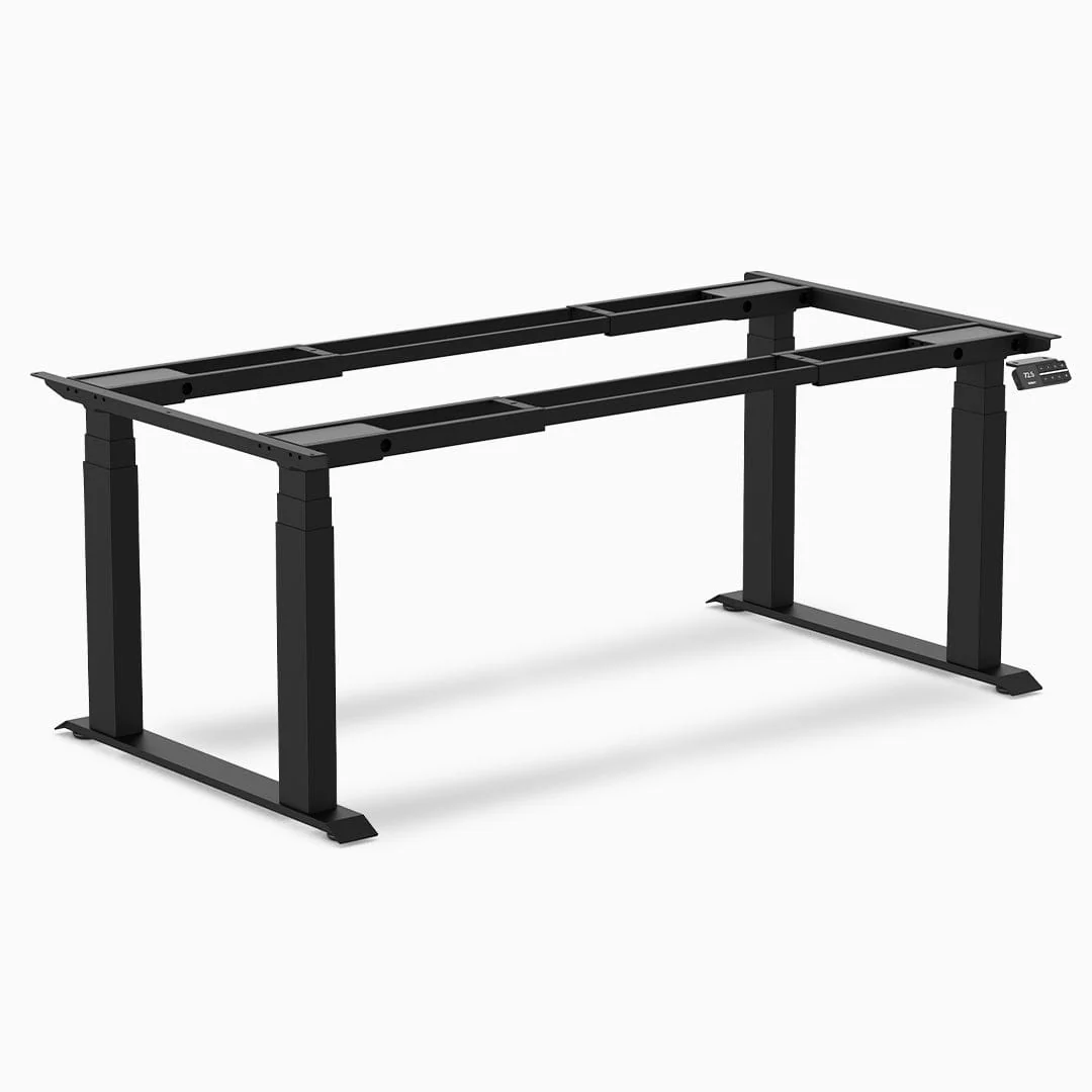 Desky Quad Sit Stand Desk Frame - Matte Black - Image 2