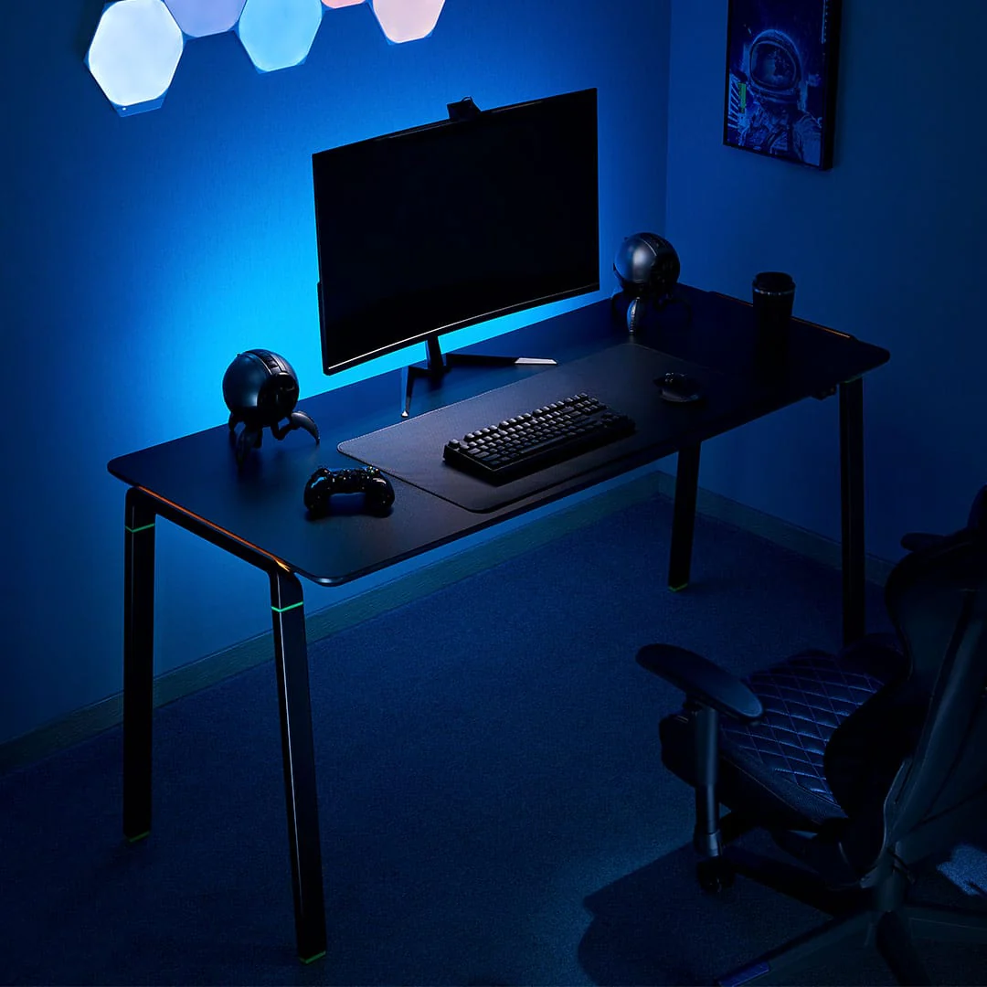 Desky RGB LED Gaming Desk - Cable Tray + 4 Powerpoints - Image 3