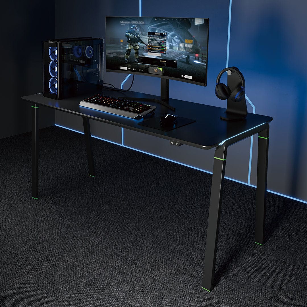 Desky RGB LED Gaming Desk - Cable Tray + 8 Powerpoints - Image 2