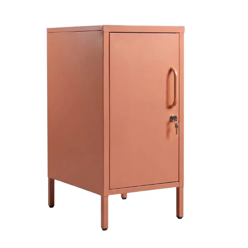 Desky Sidekick Metal Locker Cabinet - Coral / Left Opening