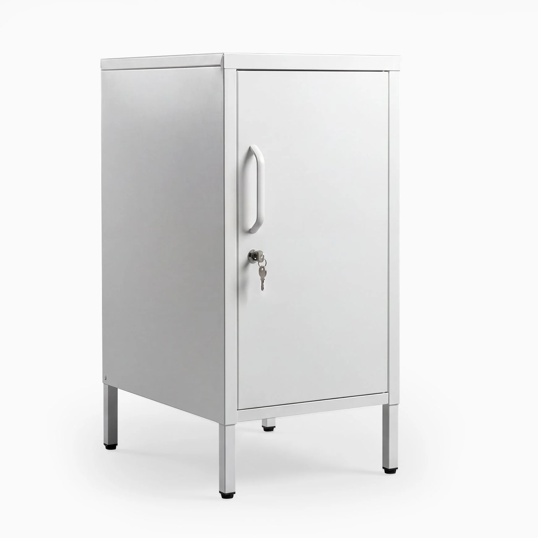 Desky Sidekick Metal Locker Cabinet - White / Right Opening