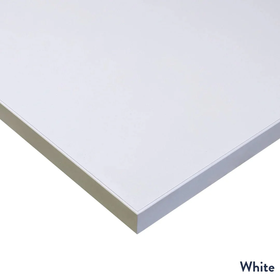 Desky Single Sit Stand Desk 200cm White Desktop and White Frame - Image 3