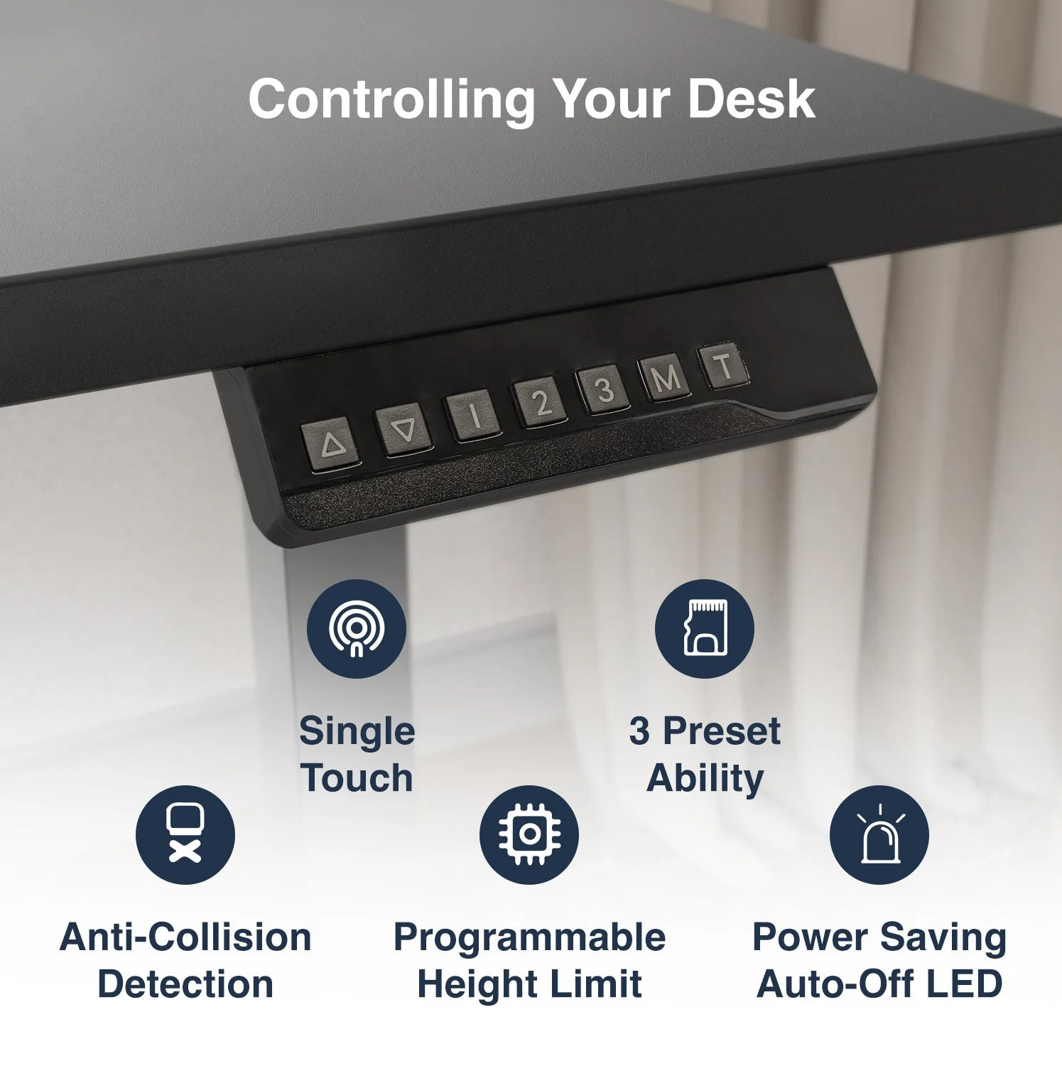 Desky Single Sit Stand Gaming Desk 150cm White Desktop and Black Frame - Image 3