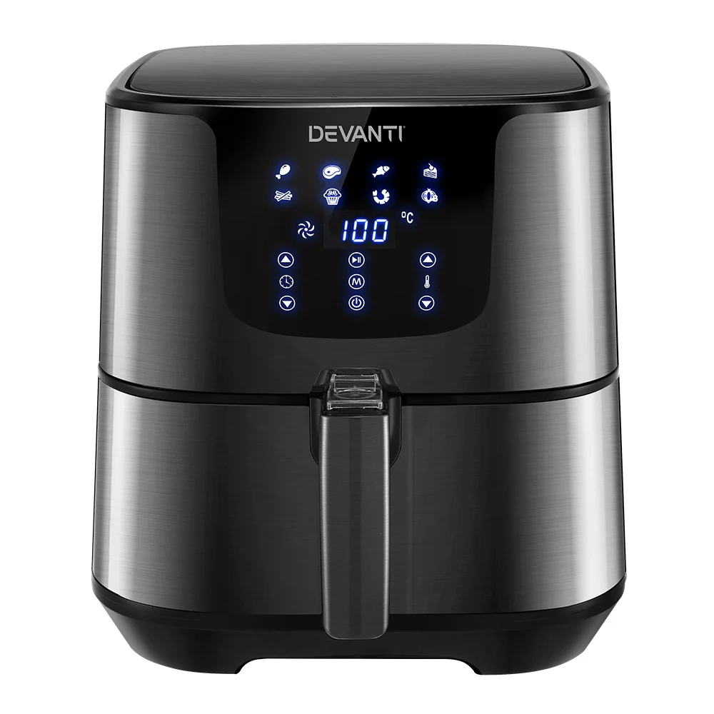 Devanti Air Fryer 7L LCD Fryers (Black)