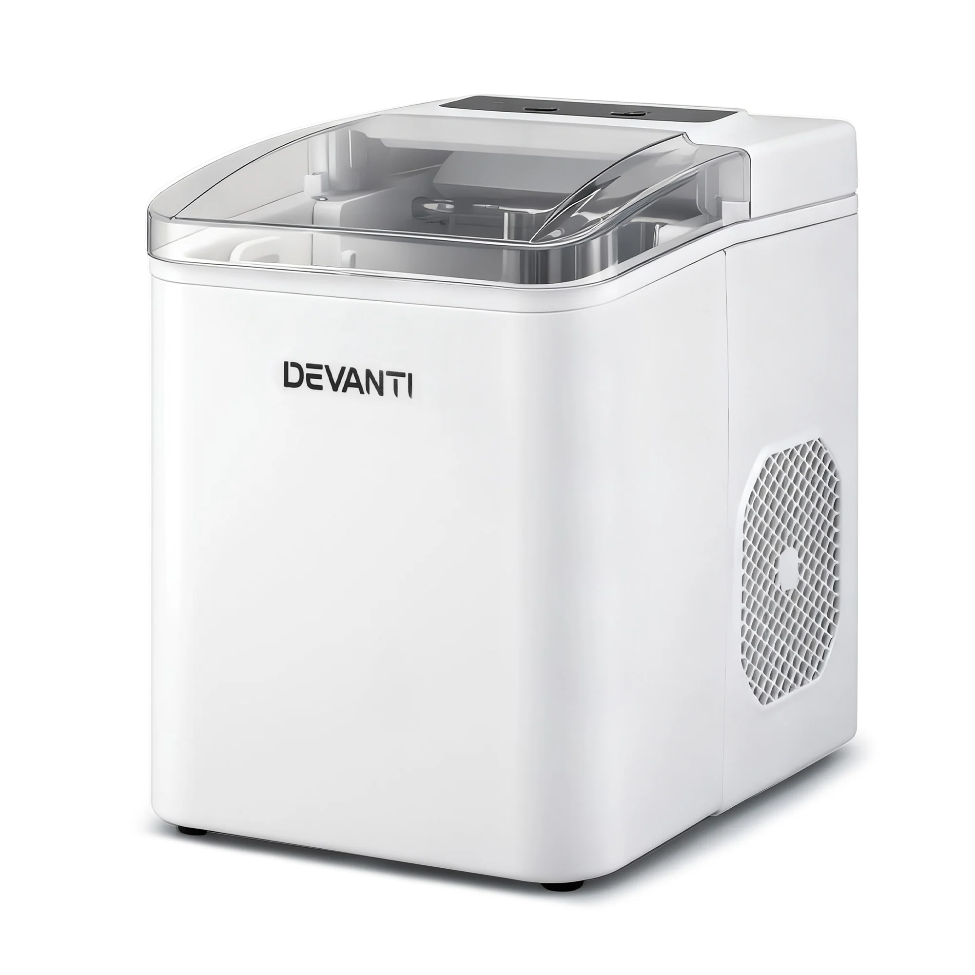 Devanti Ice Maker Machine Portable 12kg Countertop with Self-cleaning 1.2L (White)
