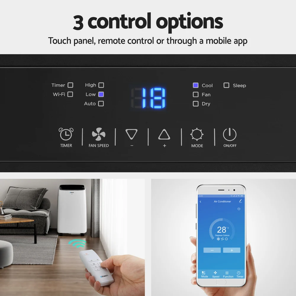 Devanti Portable Air Conditioner WiFi 7000BTU - Image 5
