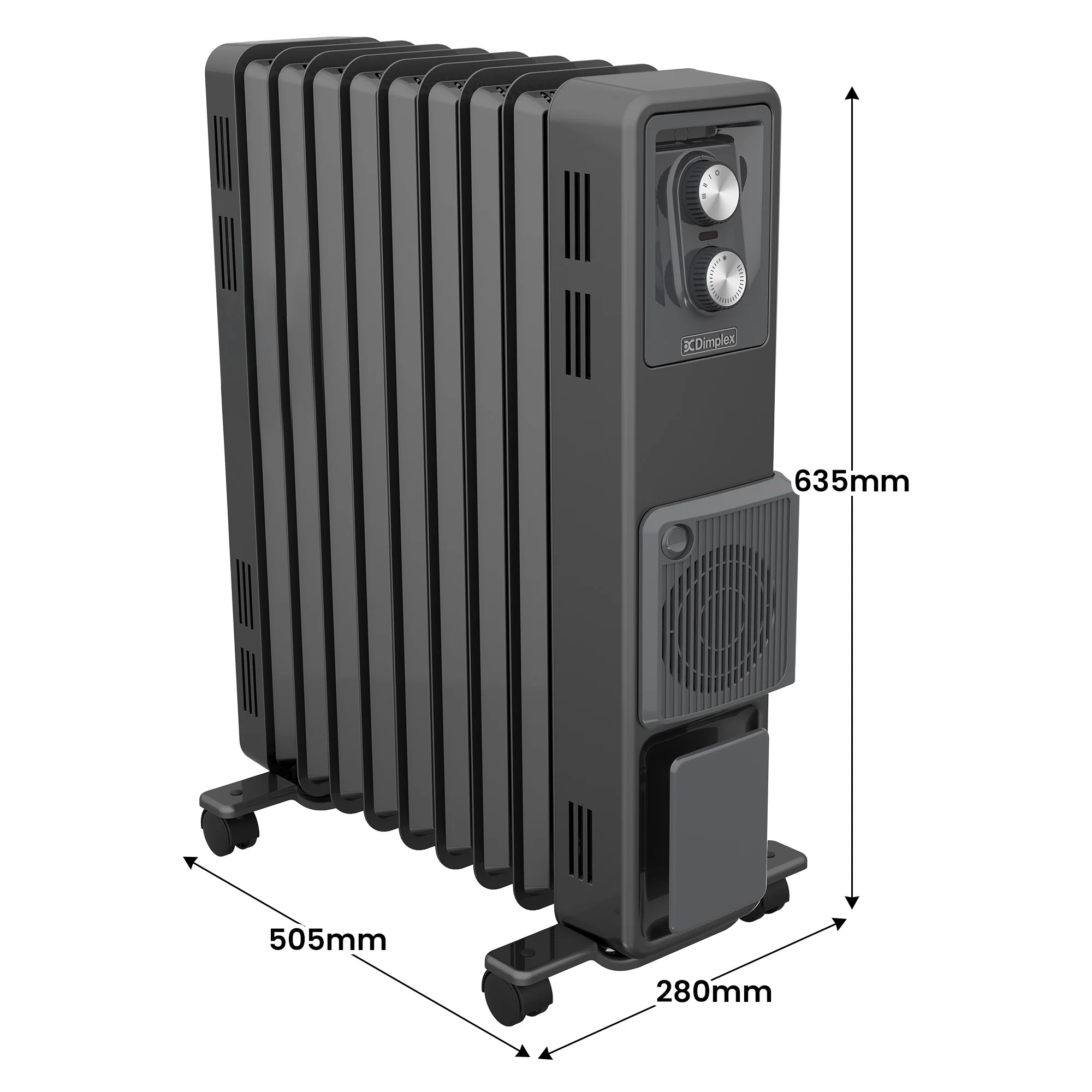 Dimplex Oil Free 2.4kW Column Heater with Thermostat and Turbo Fan (Black) - Image 3