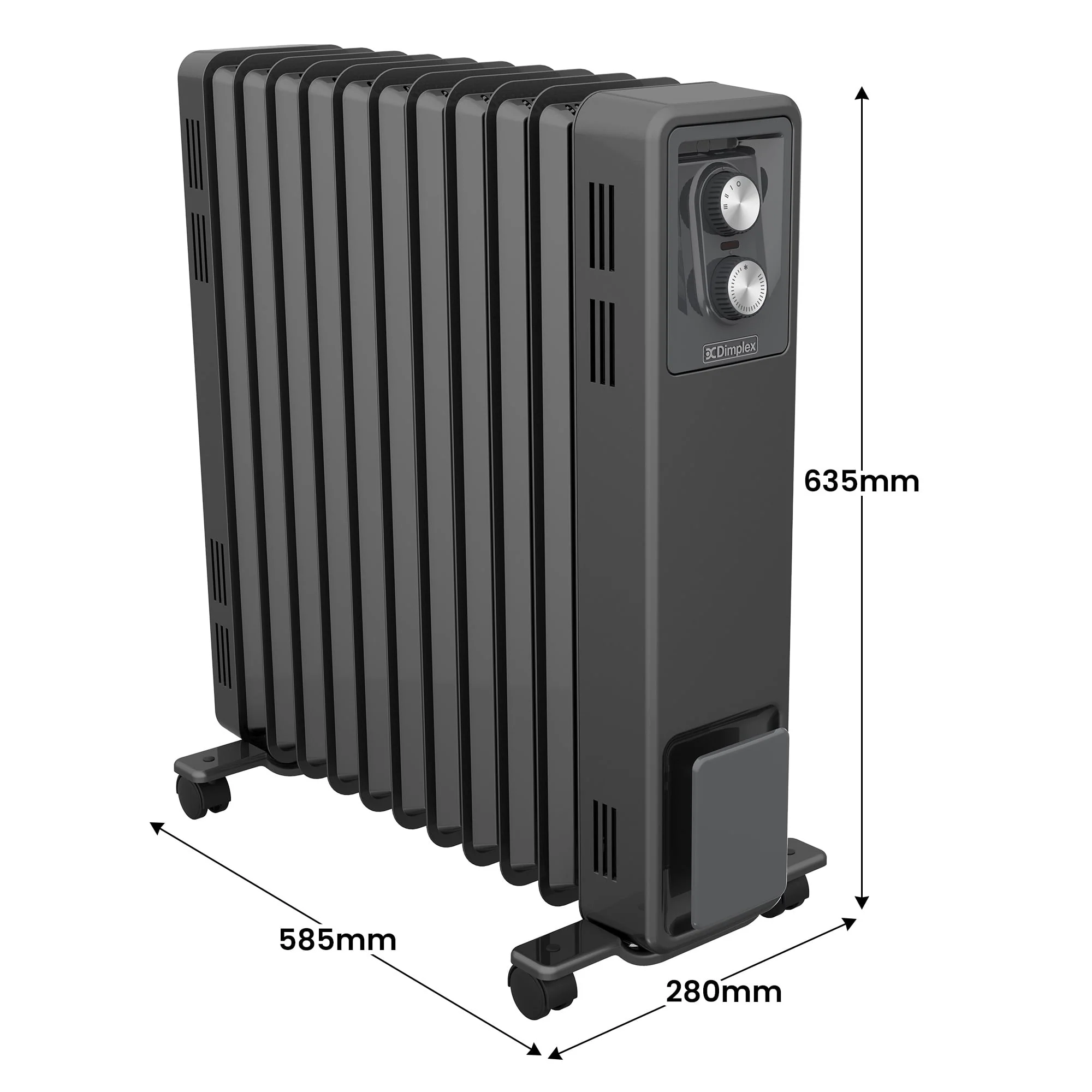 Dimplex Oil Free 2.4kW Column Heater with Thermostat (Black) - Image 4